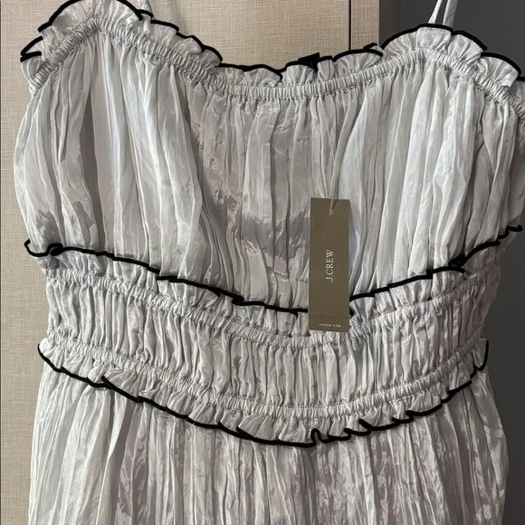 NWT J. Crew Light Gray Crinkled Maxi Dress size S - Picture 8 of 9